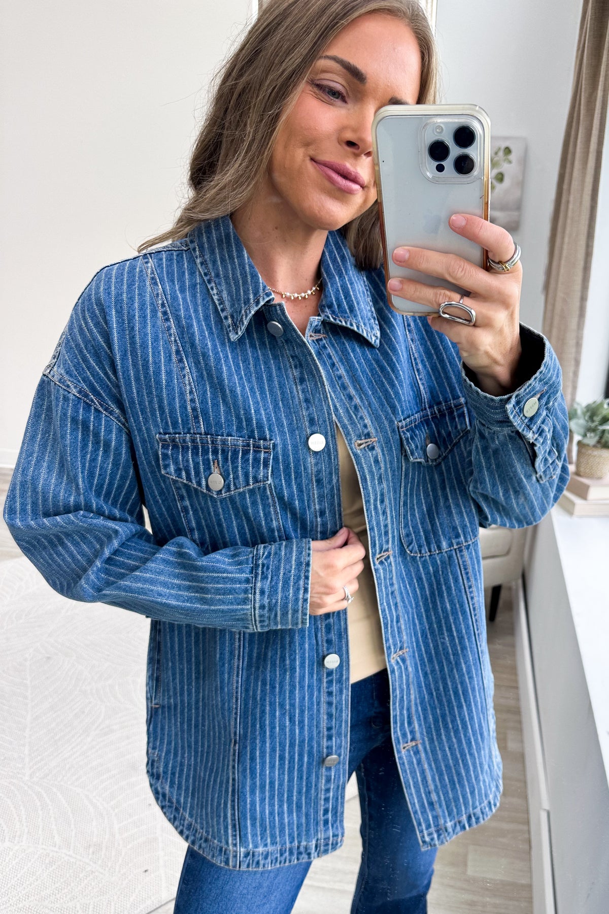 Risen Stripe Button Shacket