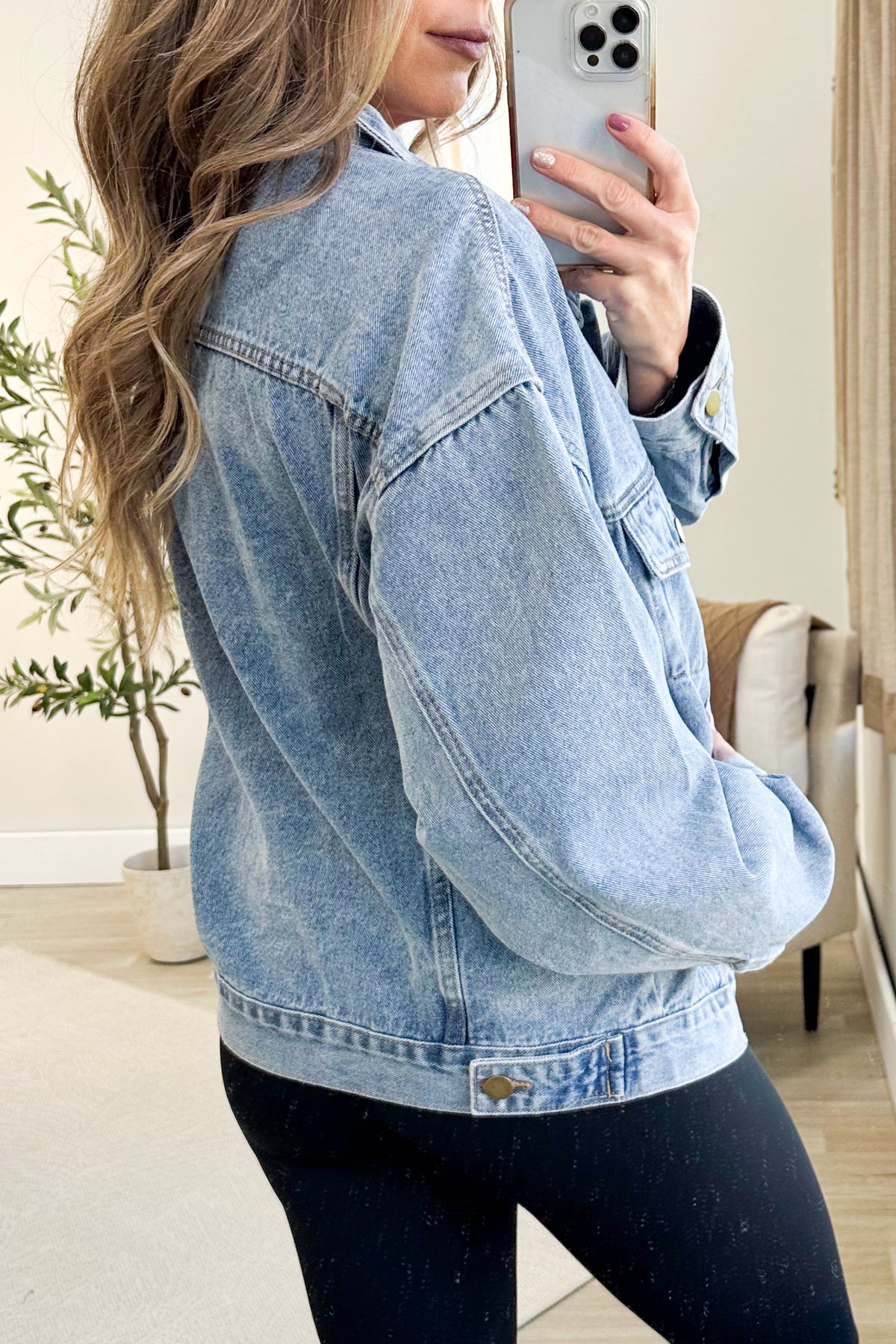 Boyfriend Fit Medium Wash Denim Jacket