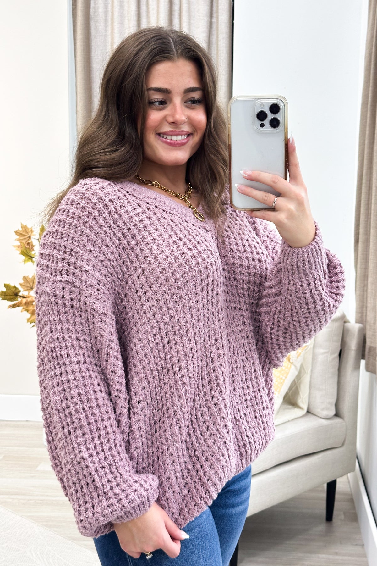 Soft V-Neck Knitted Sweater