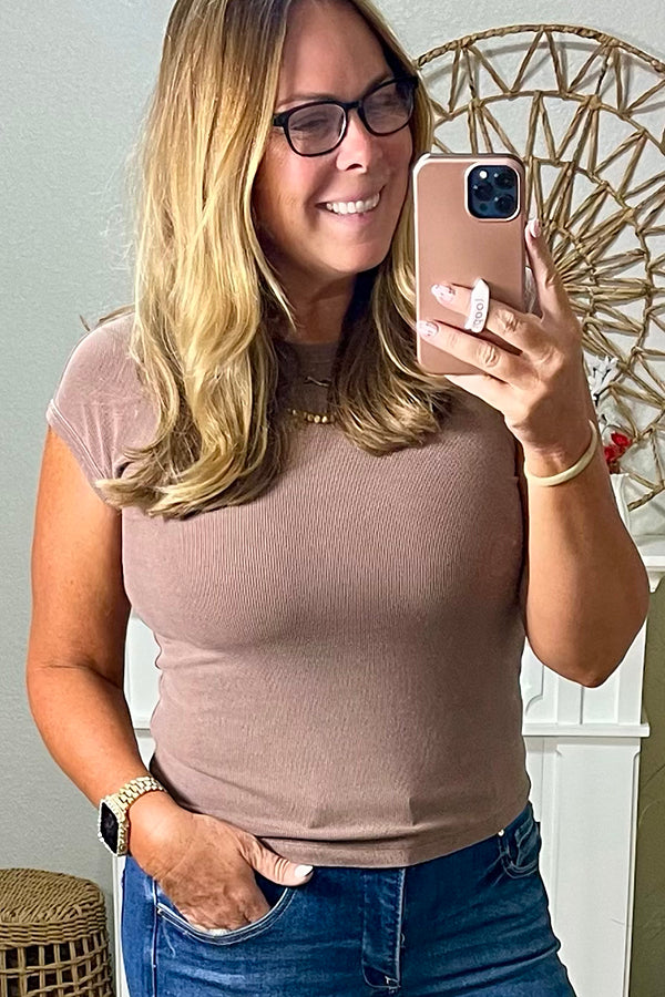 Baby Ribbed Soft Knit Cap Sleeve Top