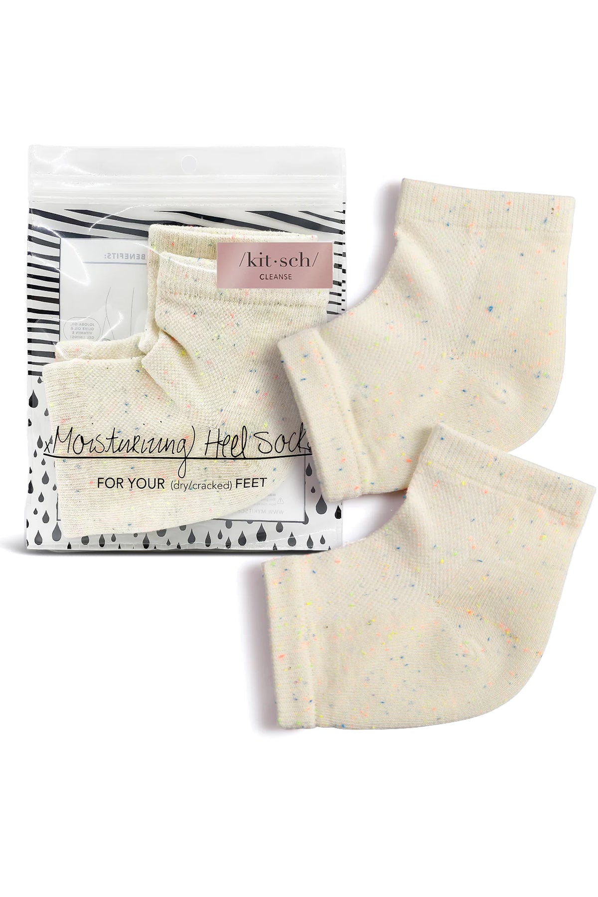 Cream Confetti Moisturizing Heel Socks