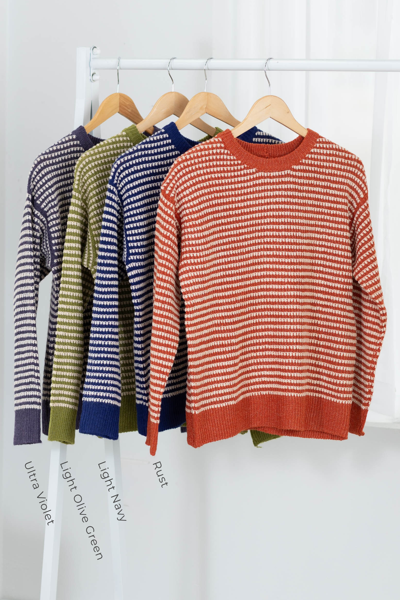 Staccato Two Tone Waffle Striped Sweater