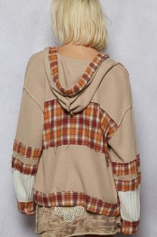 Balloon Sleeve Printed Knit Hoodies