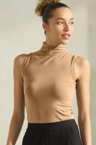 Seamless Mock Neck Sleeveless Tanks