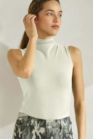 Seamless Mock Neck Sleeveless Tanks