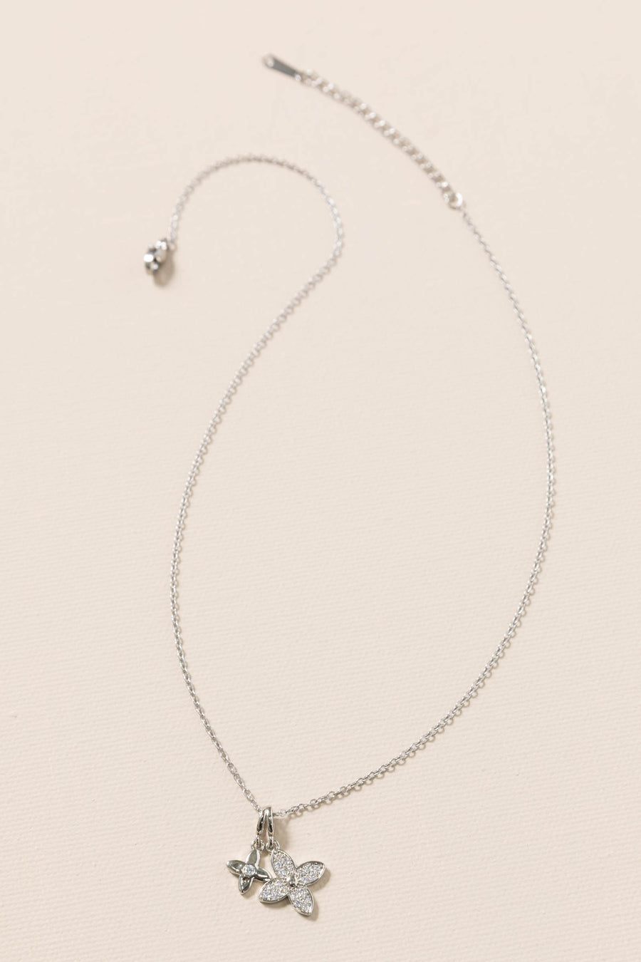 Silver Rhinestone Charm Necklace