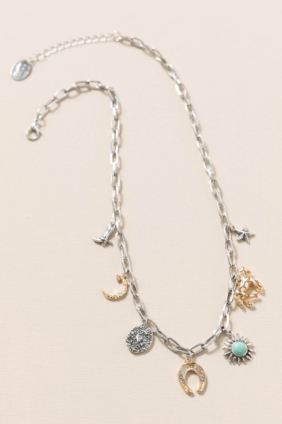 Silver Western Charm Necklace