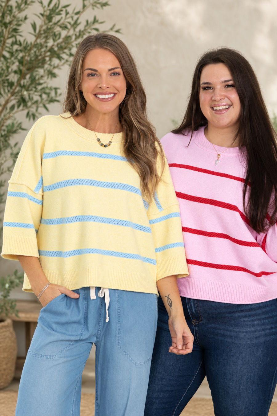 Cotierra Softest Luxe Stripe Crew Sweater