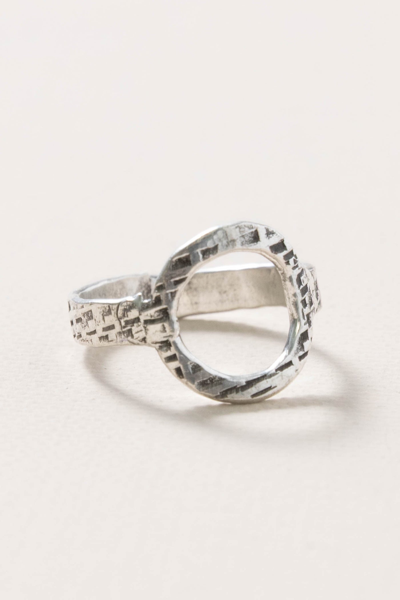 Gold Textured Circle Ring