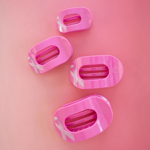 Breast Cancer Awareness Flat Round Hair Clip