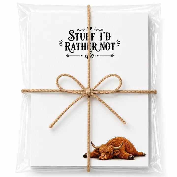 Highland Cow Stuff I Rather Not To Do List Note Pad