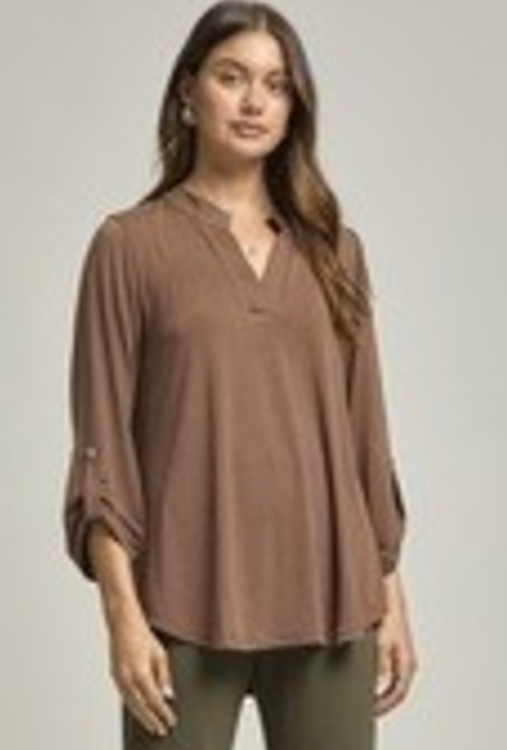 Lizzy Wrinkle Free 3/4 Sleeve Solid Tops
