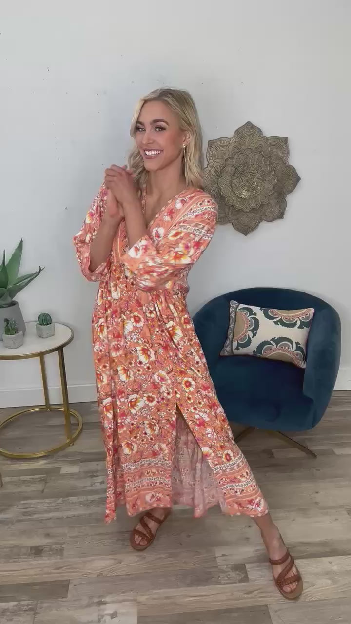 strapless open back dress Stretch Velvet Woman Plus Size Boho Gown Long Sleeves Magical Dress F 18w / Rust