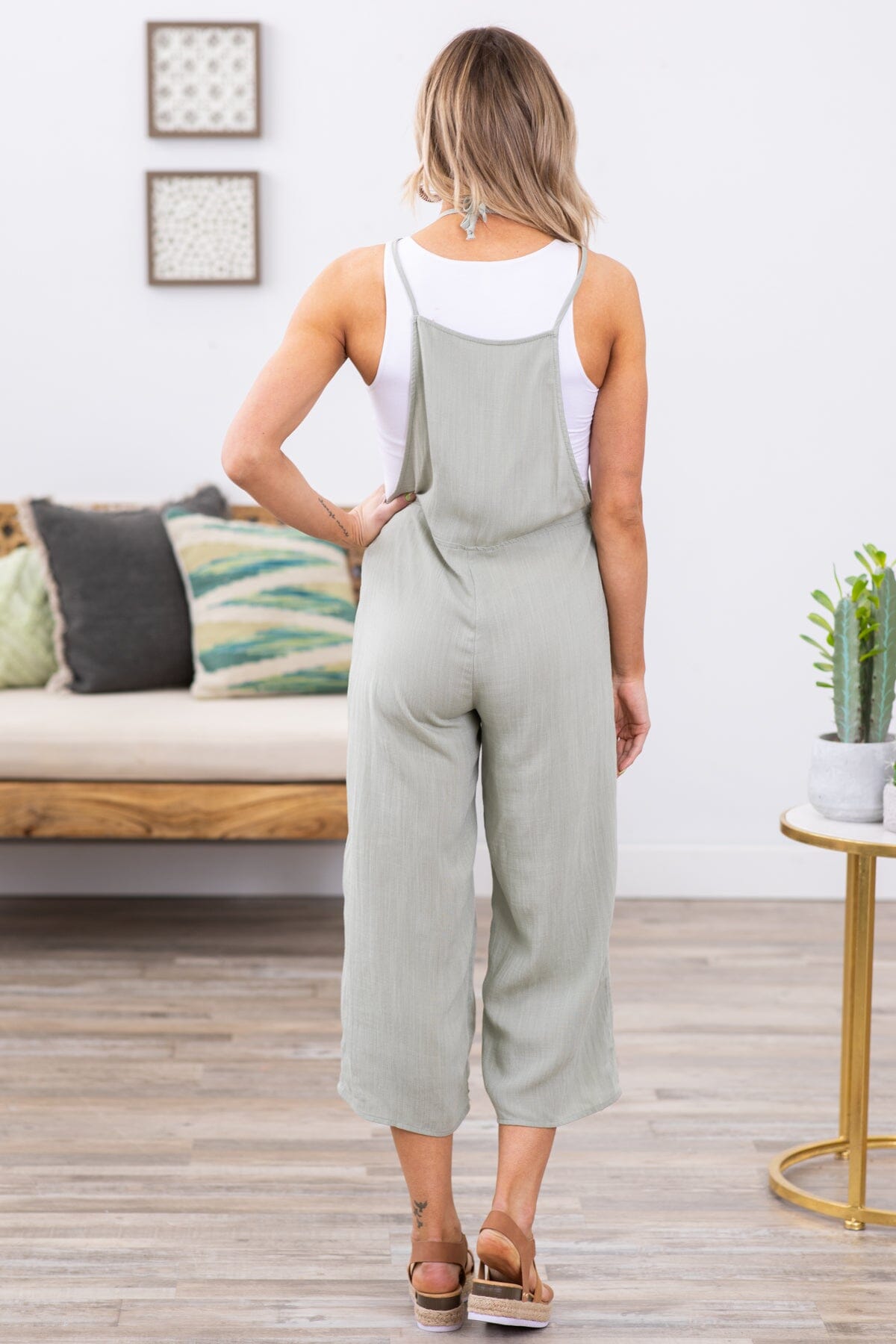 Sage Wide Leg Tie Strap Overalls - Filly Flair