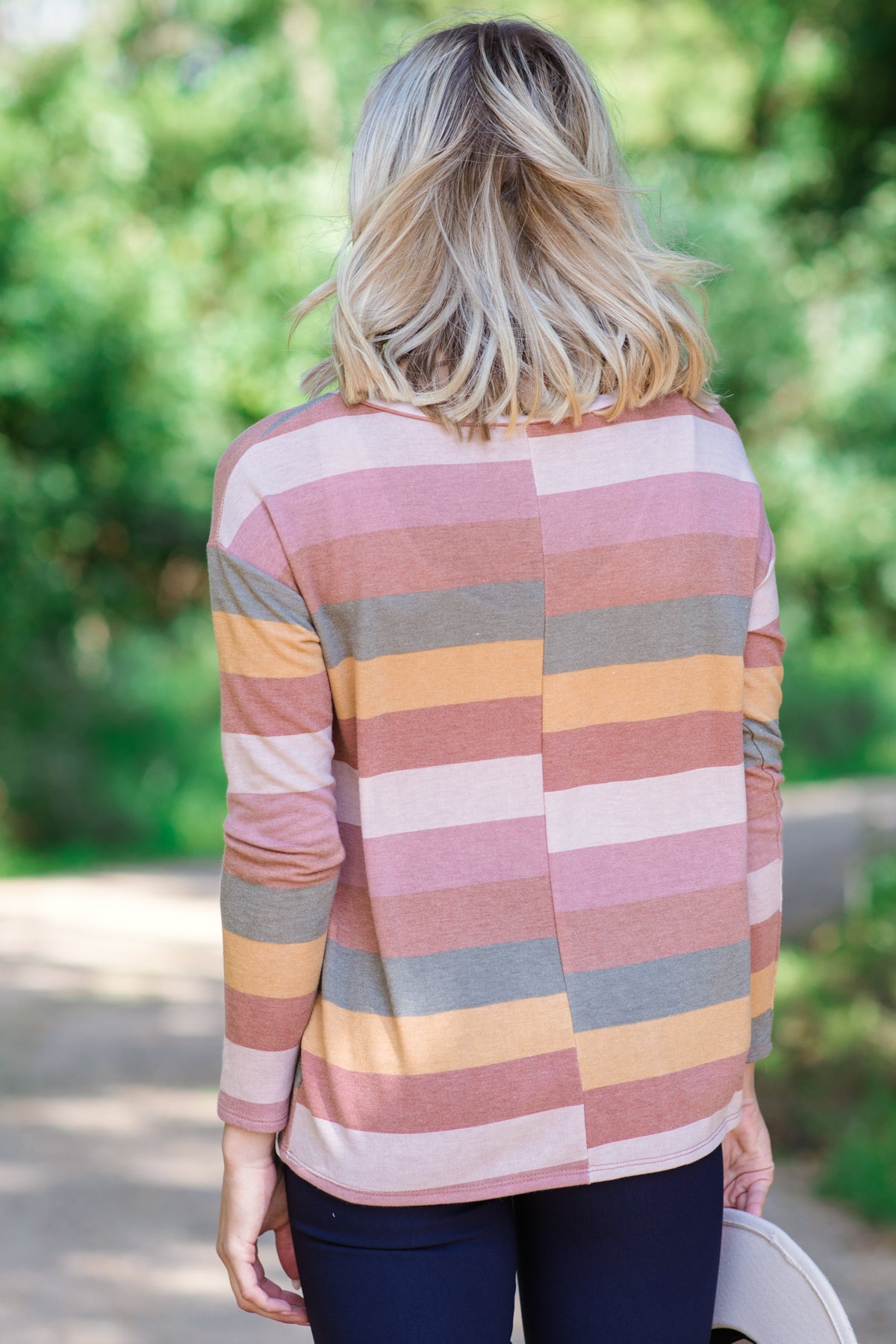 Terra Cotta and Mustard Multicolor Stripe Top - Filly Flair