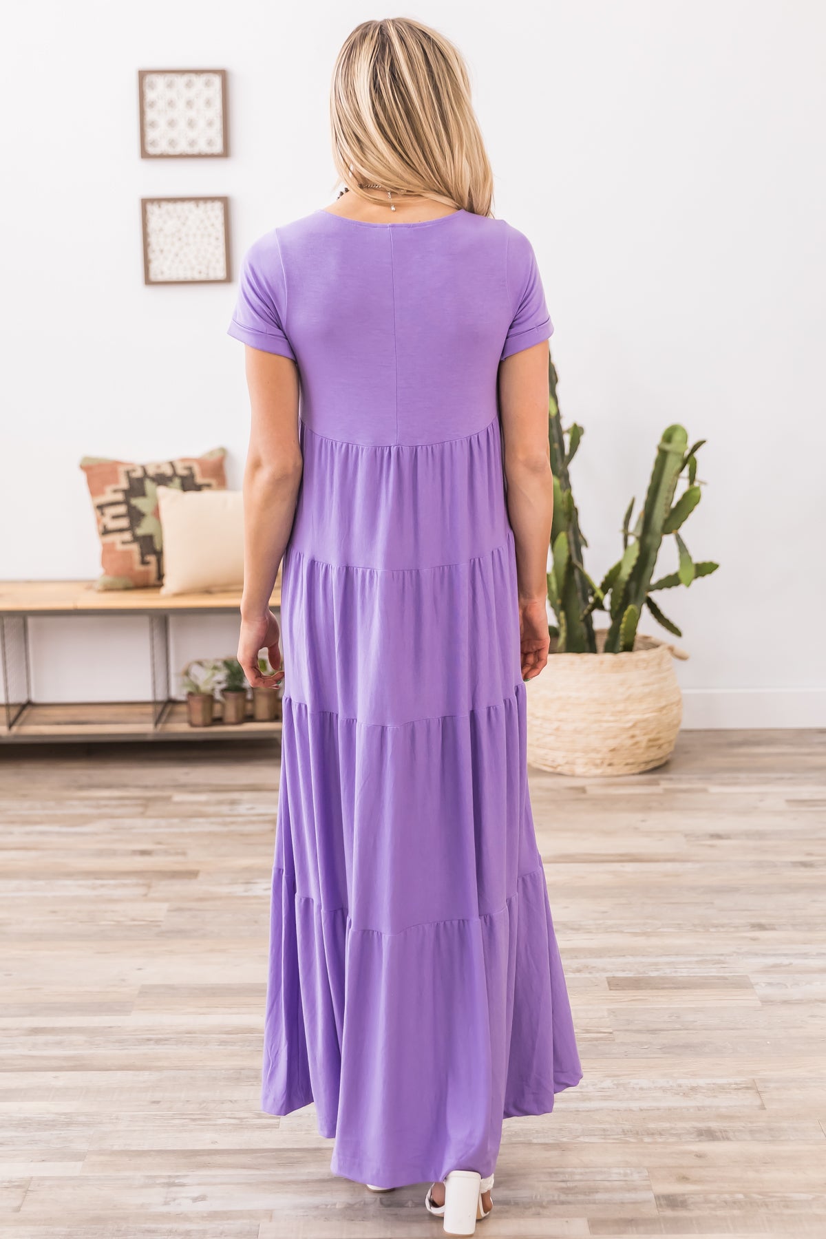 Lavender Short Sleeve Maxi Dress - Filly Flair