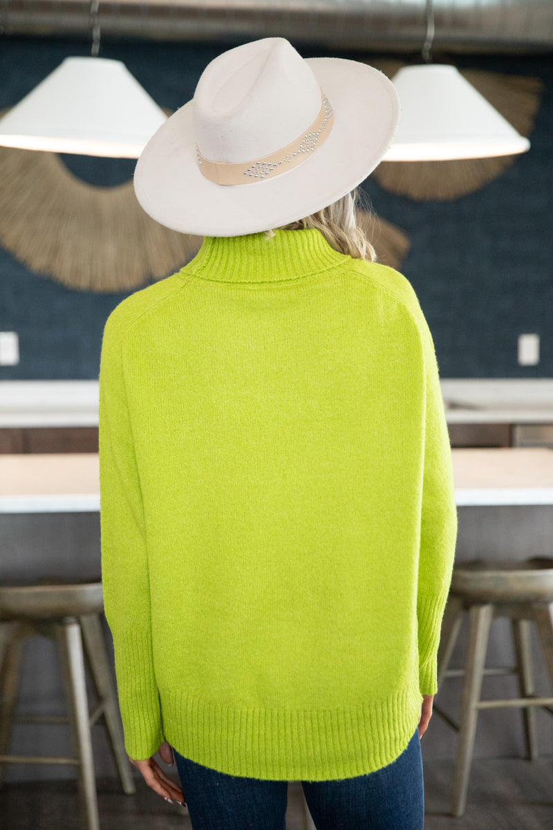 Light Olive Mock Neck Sweater - Filly Flair