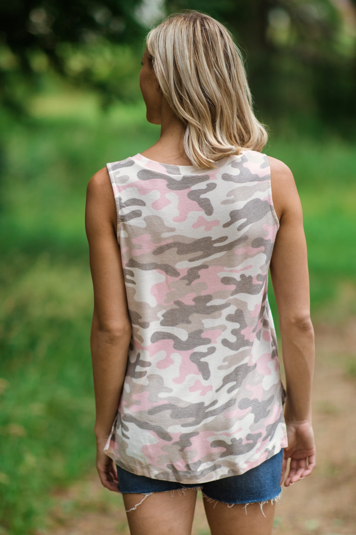 Baby Pink Multicolor Camouflage Print Tank - Filly Flair