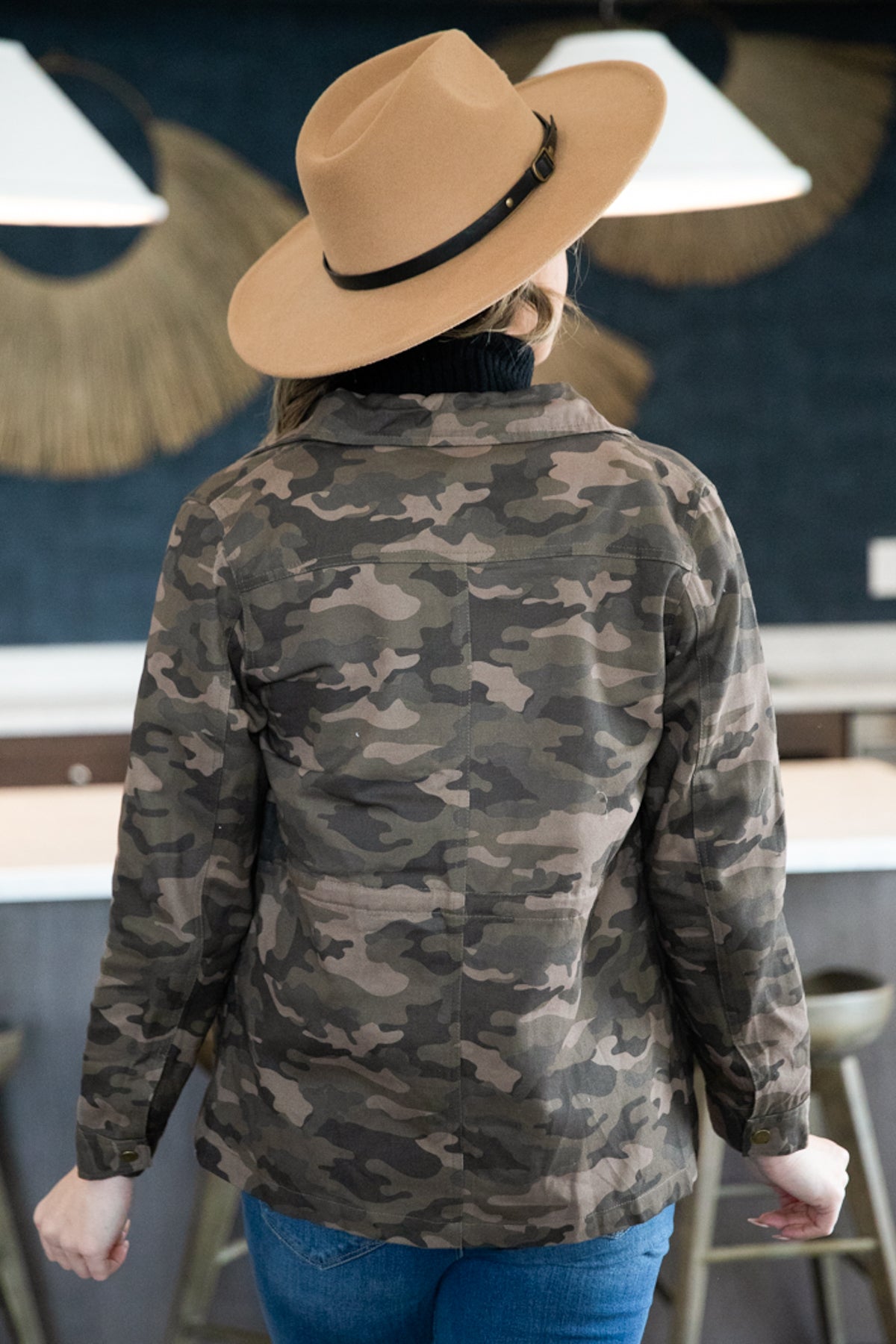 Olive Camouflage Print Jacket - Filly Flair