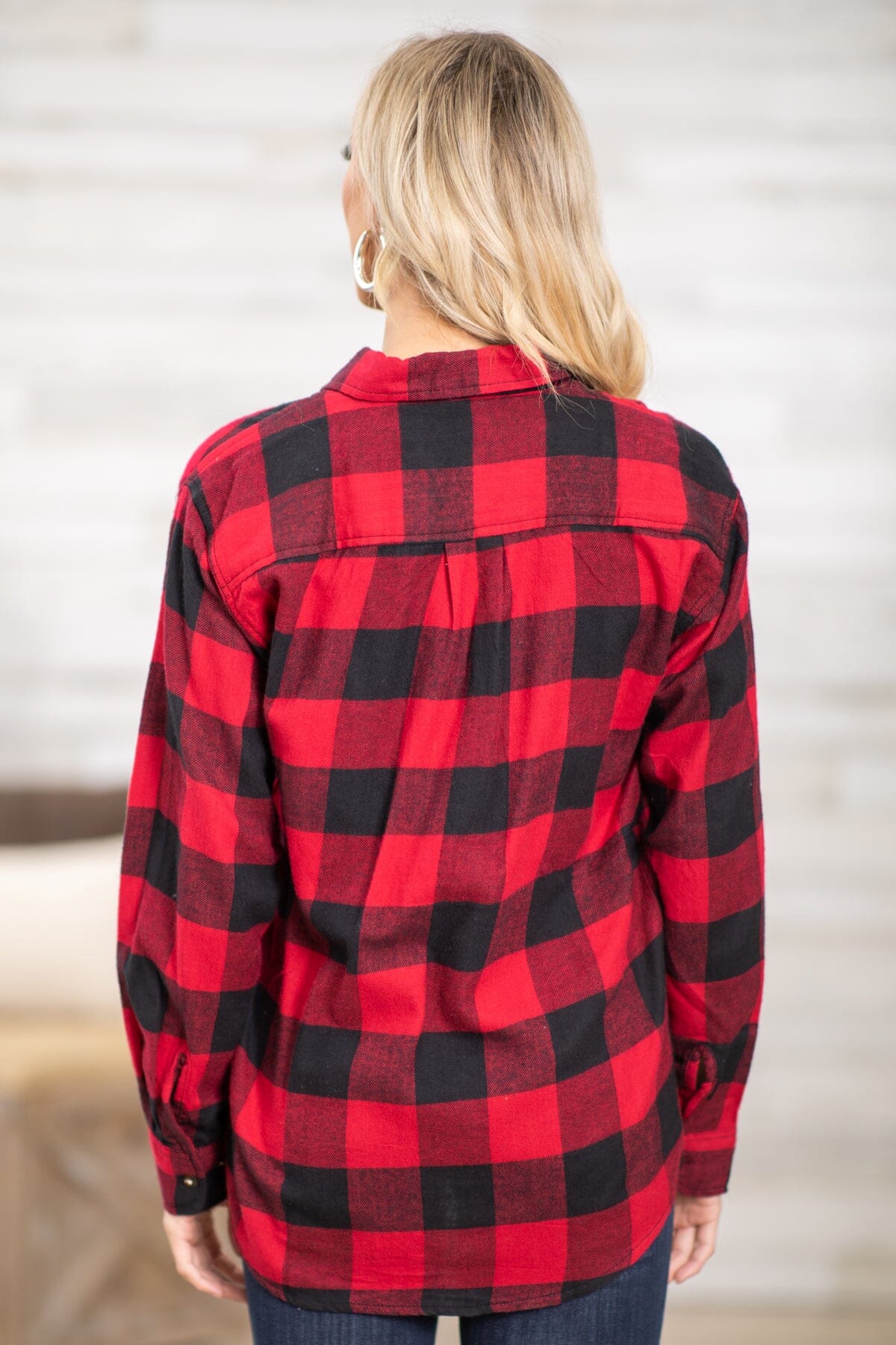 Red and Black Buffalo Plaid Button Up Top · Filly Flair