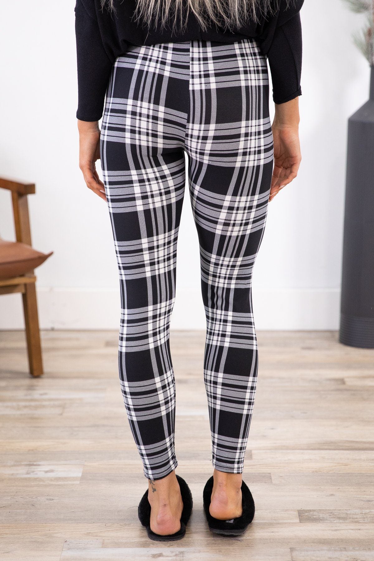 Black and White Plaid Leggings - Filly Flair