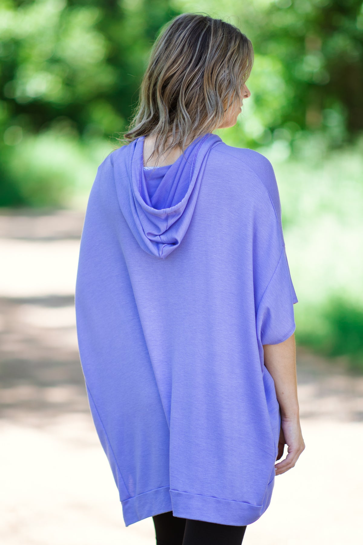Lavender Drop Shoulder Hooded Top - Filly Flair