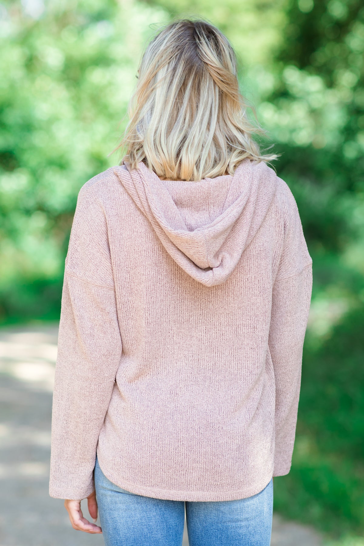 Blush V-Neck Hooded Top - Filly Flair