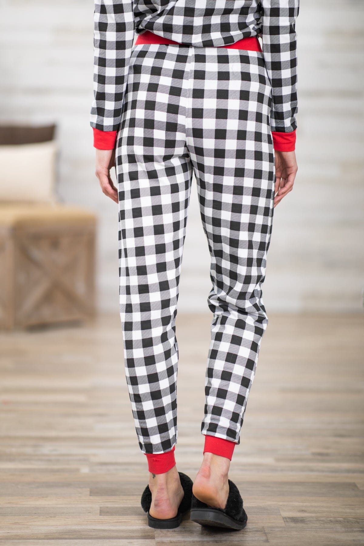 Black and White Buffalo Plaid Lounge Set · Filly Flair