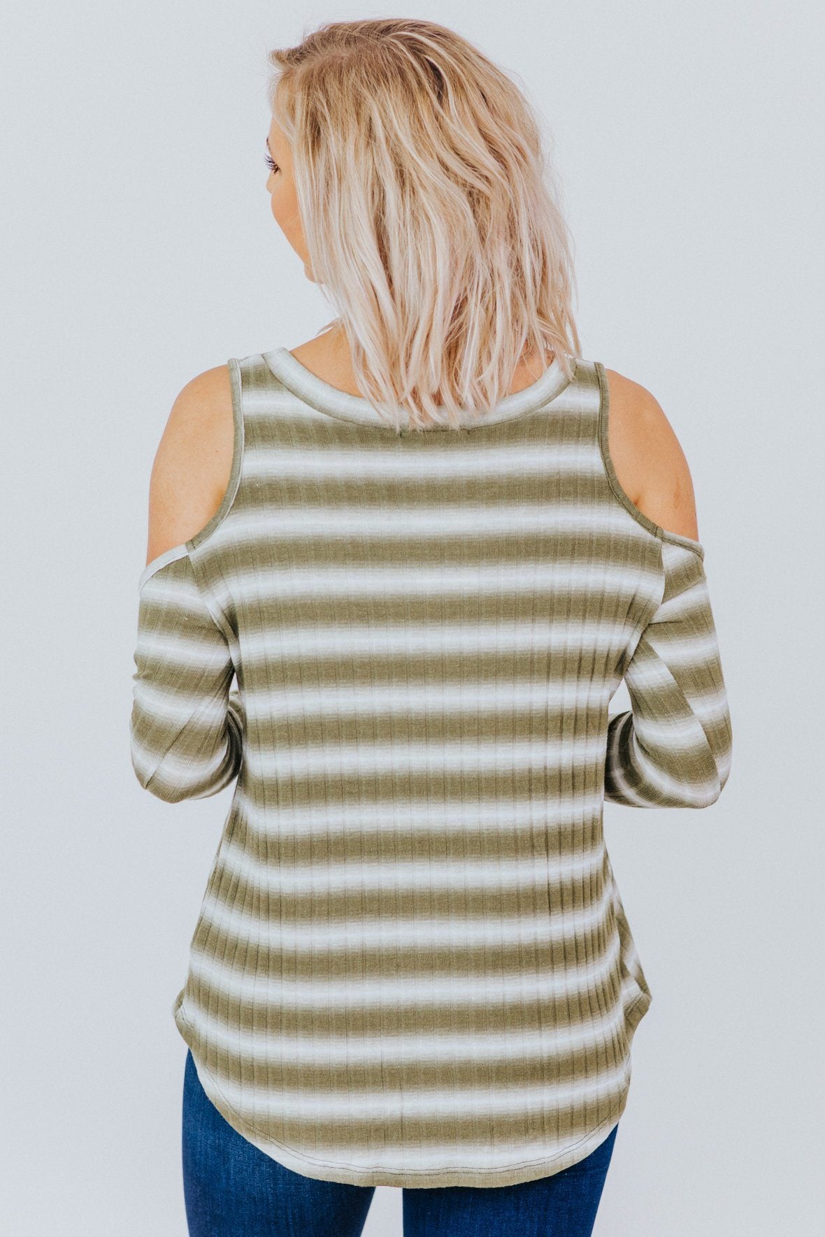Heart Of A Champion Cold Shoulder Top in Olive - Filly Flair