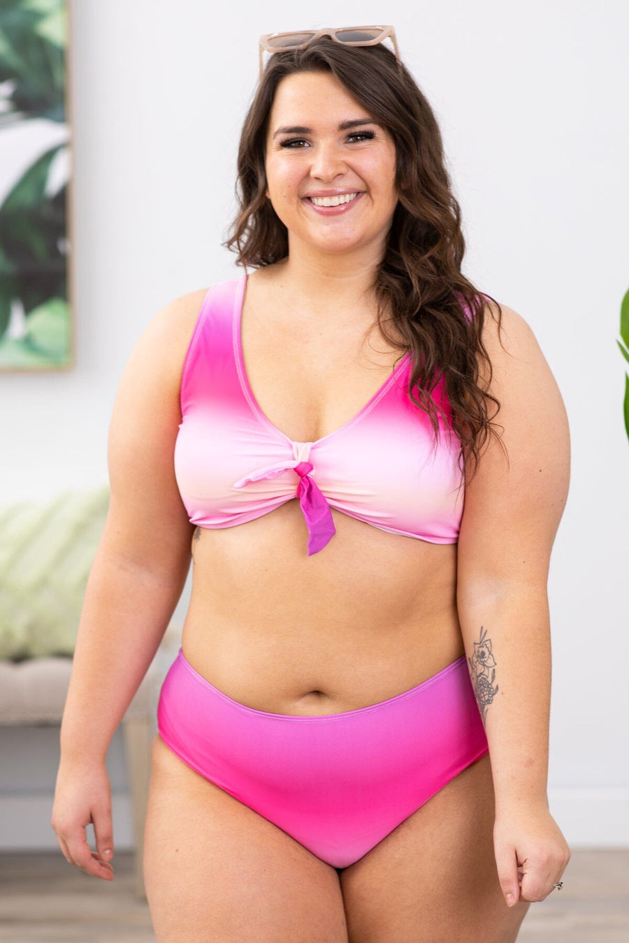 Hot Pink Ombre Two Piece Swimsuit - Filly Flair