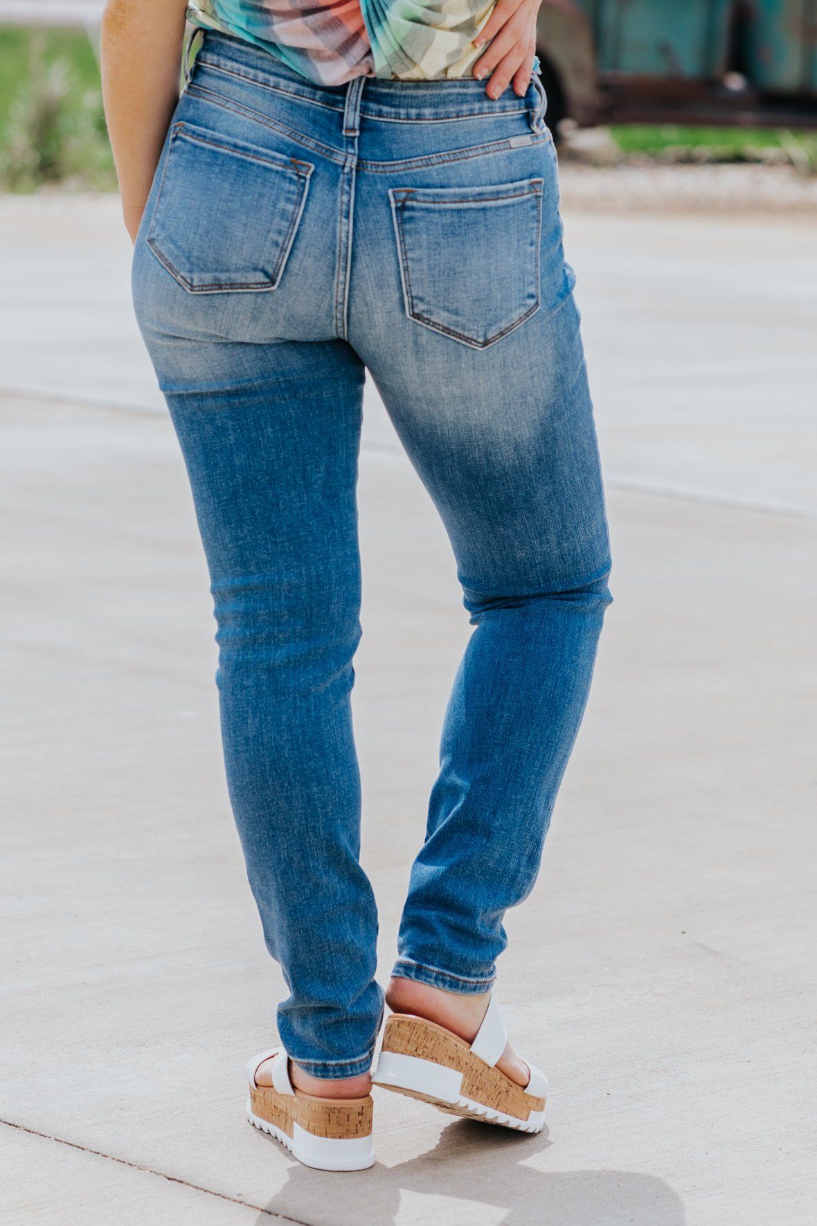 OLD PRODUCT Kallolee KanCan Medium Wash High Rise Skinny Straight Jeans - Filly Flair