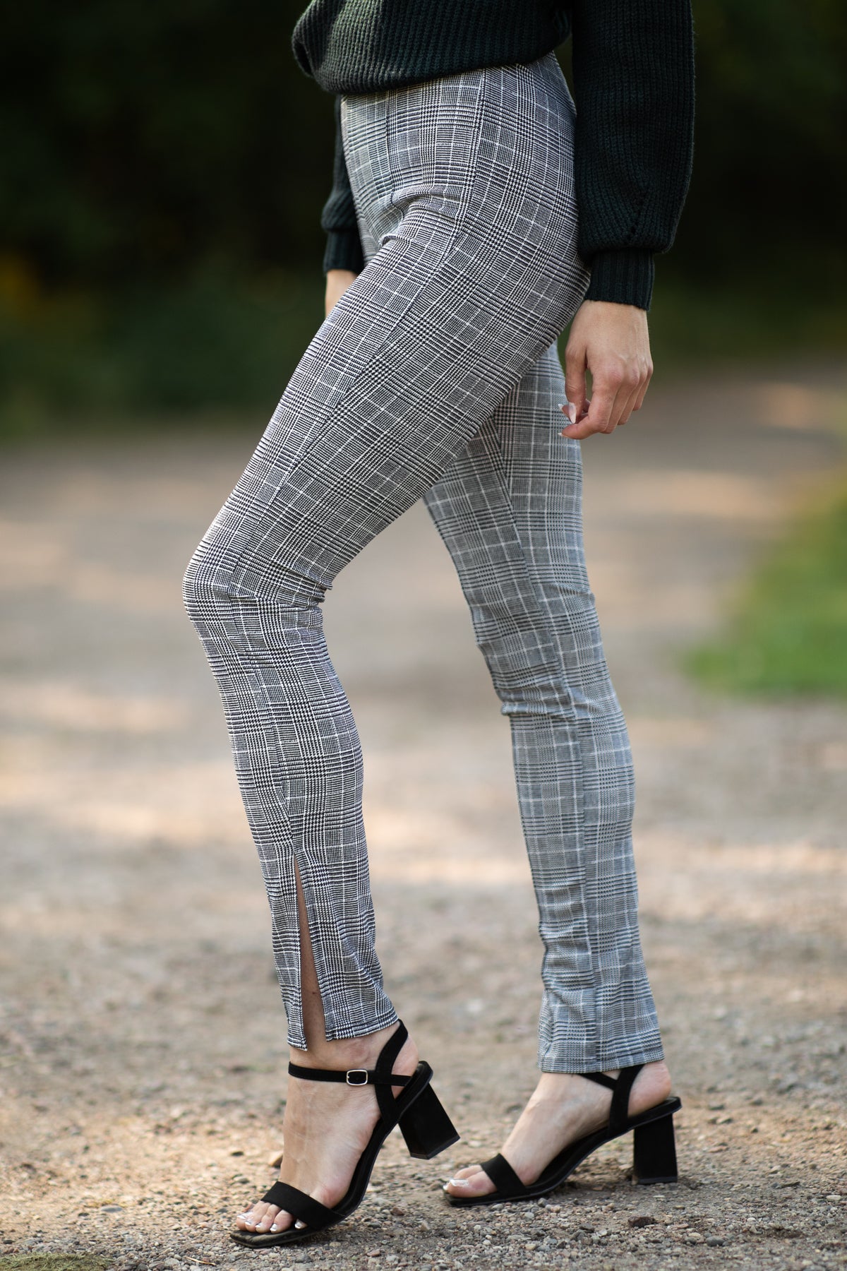 Black and White Plaid Pull On Pants - Filly Flair