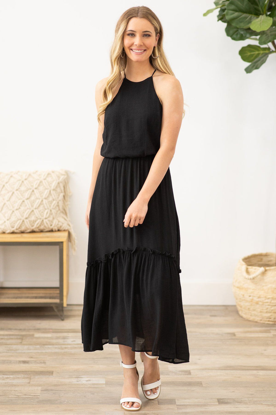 Black Sleeveless Dress - Filly Flair