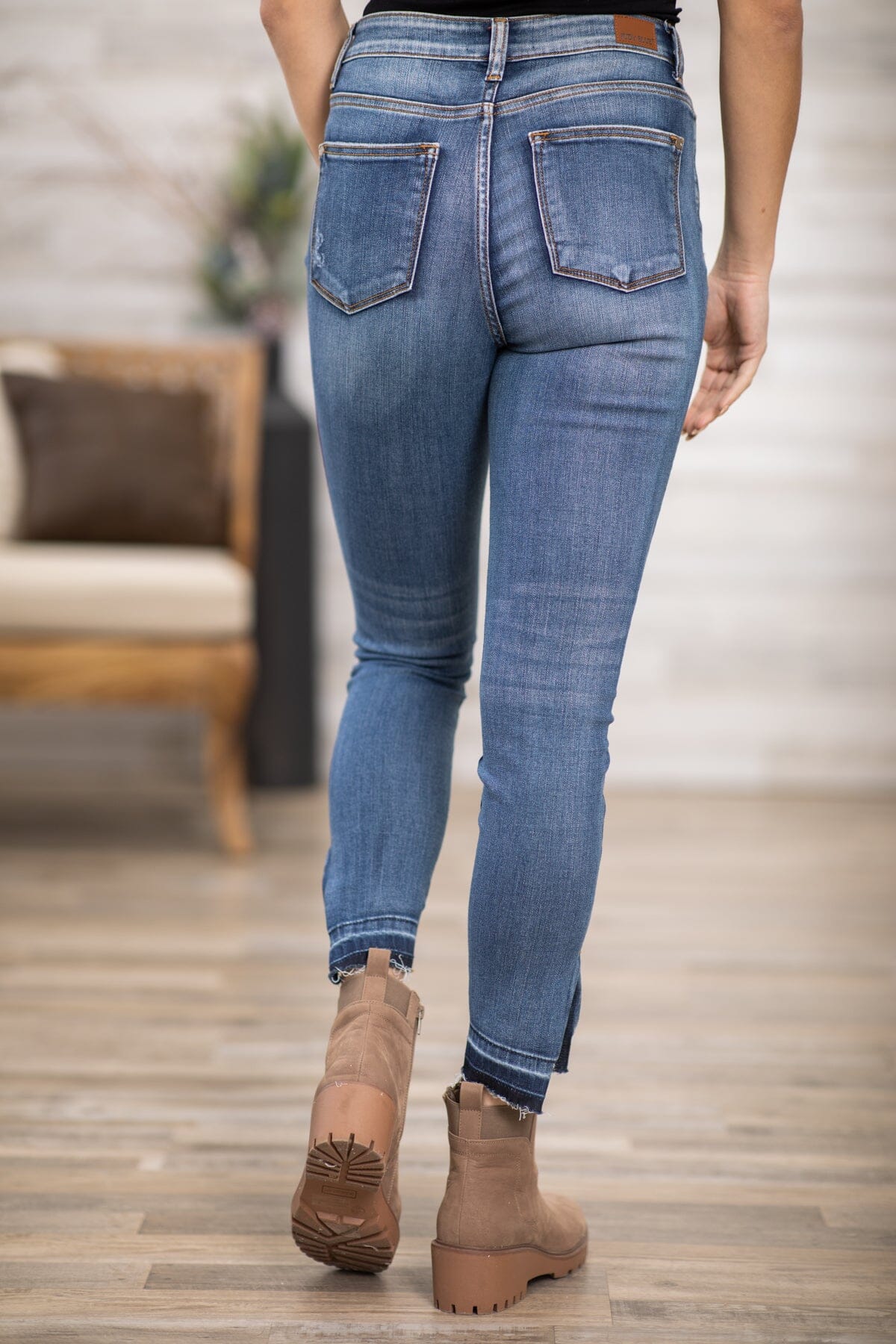 Judy Blue Release Hem Side Slit Skinny Jeans - Filly Flair