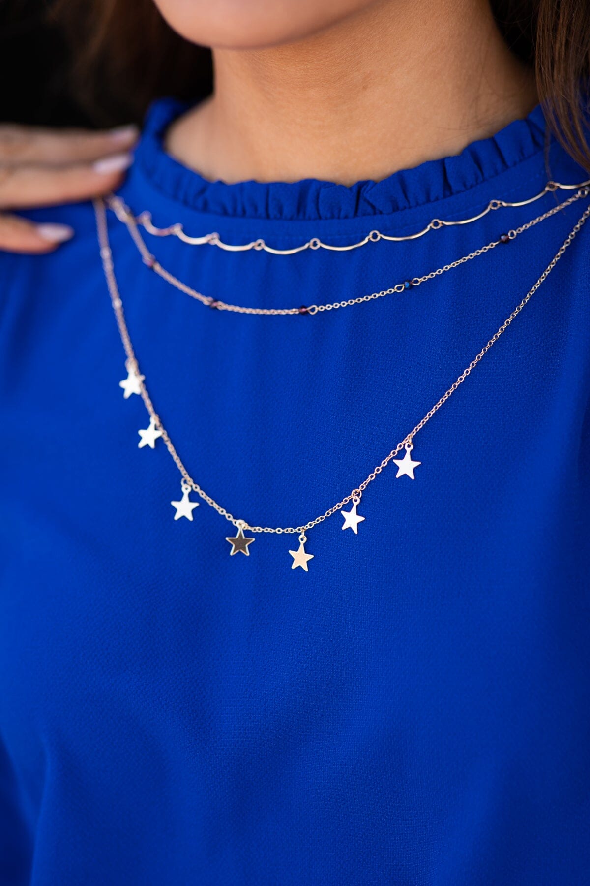 Gold Multi Strand Necklace With Stars · Filly Flair