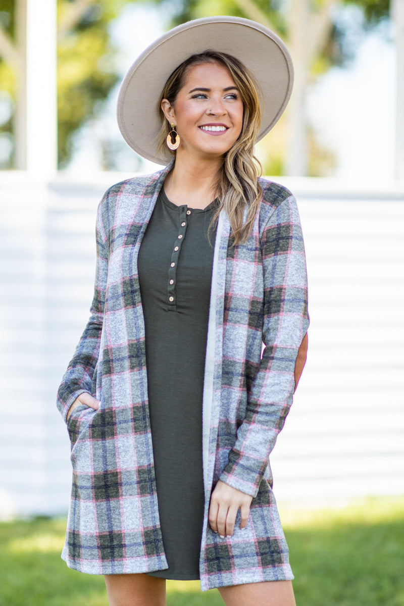 Olive Long Sleeve Knit Dress - Filly Flair