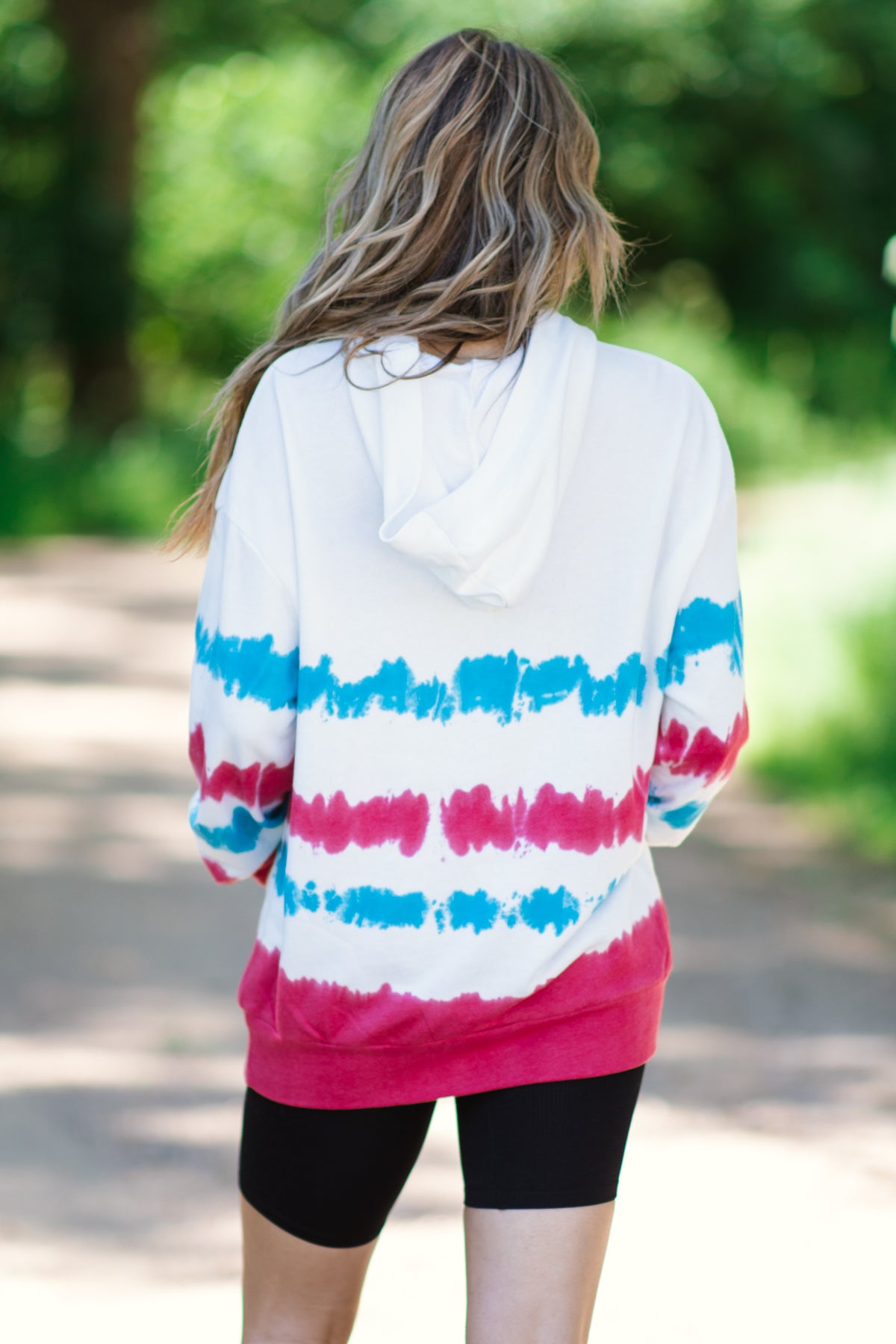Raspberry and Turquoise Tie Dye Hoodie - Filly Flair