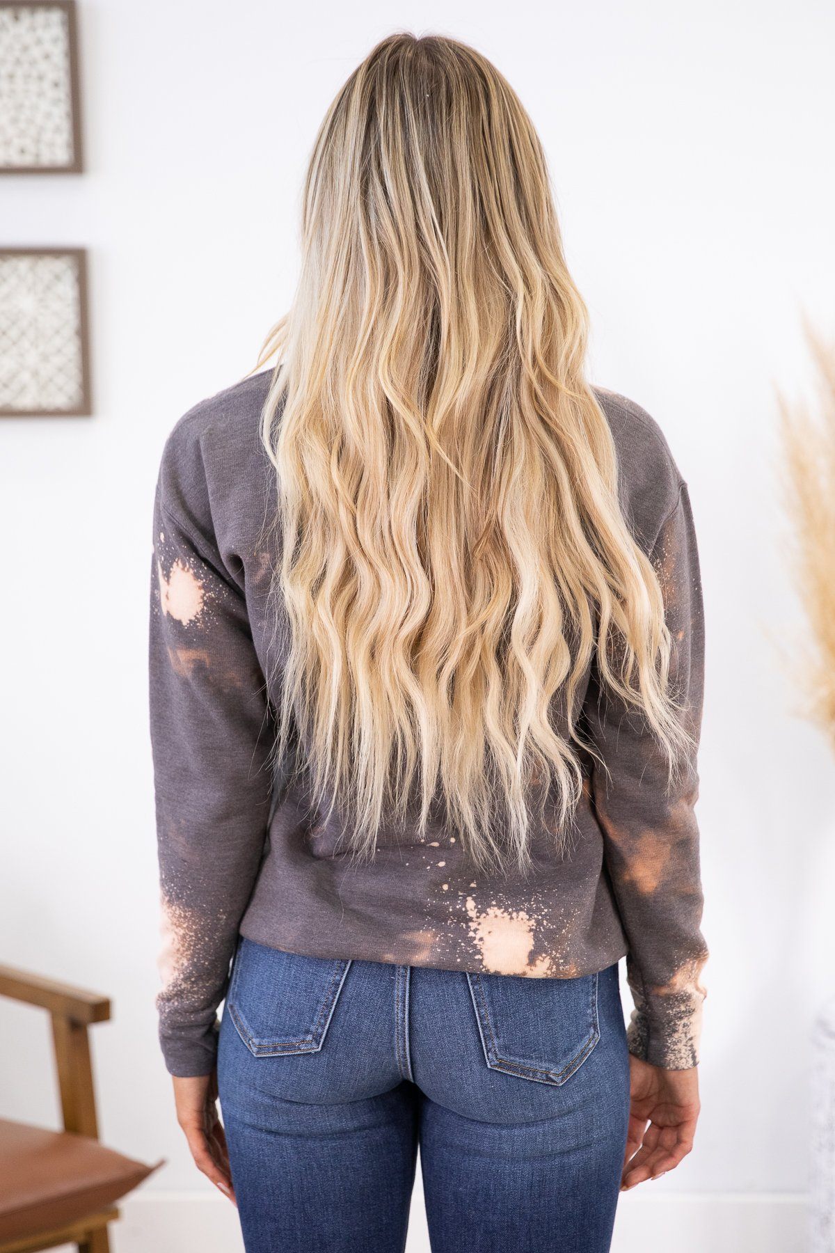 Charcoal Bleached Sweater - Filly Flair