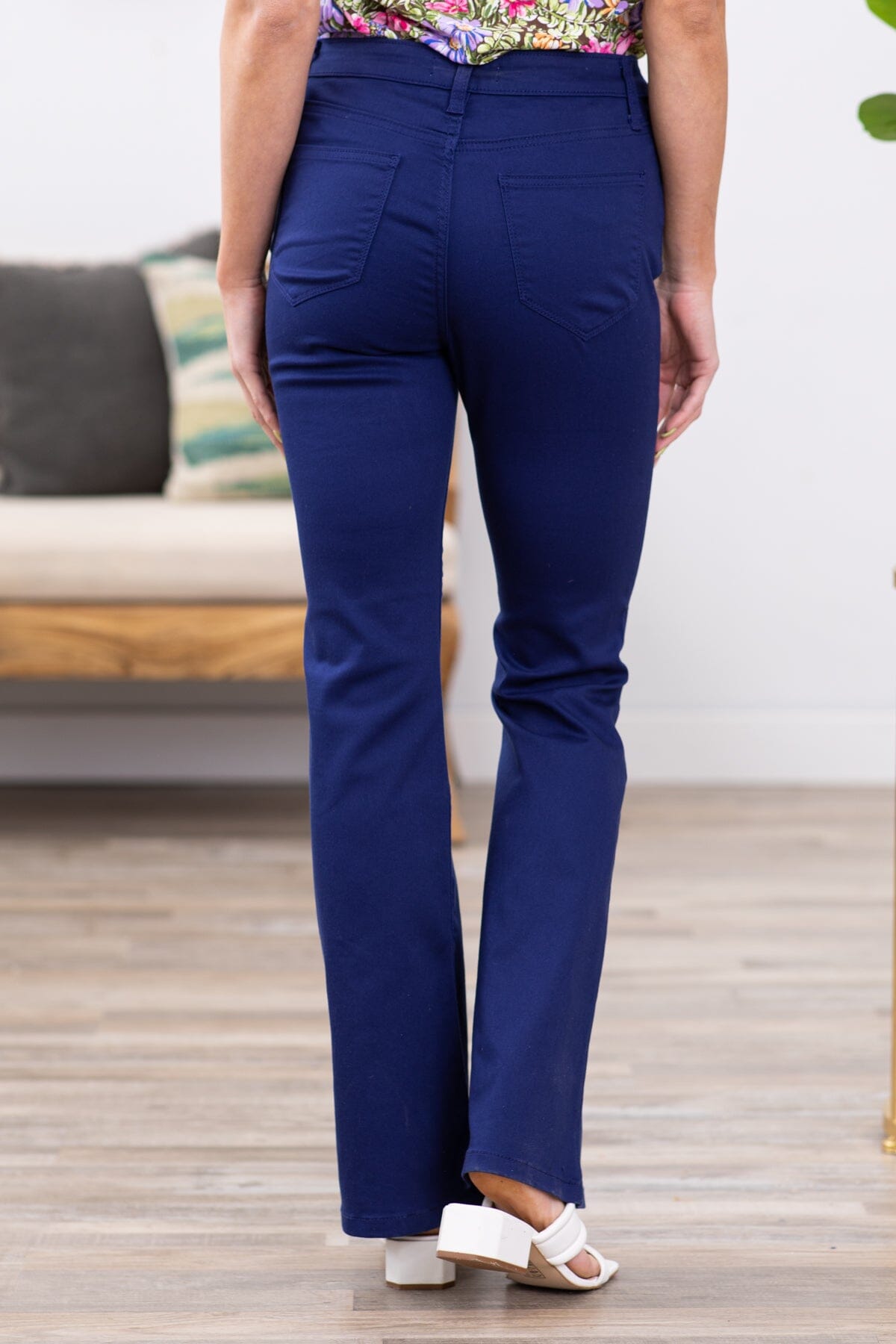 Zenana Navy Bootcut Pants With Stretch - Filly Flair