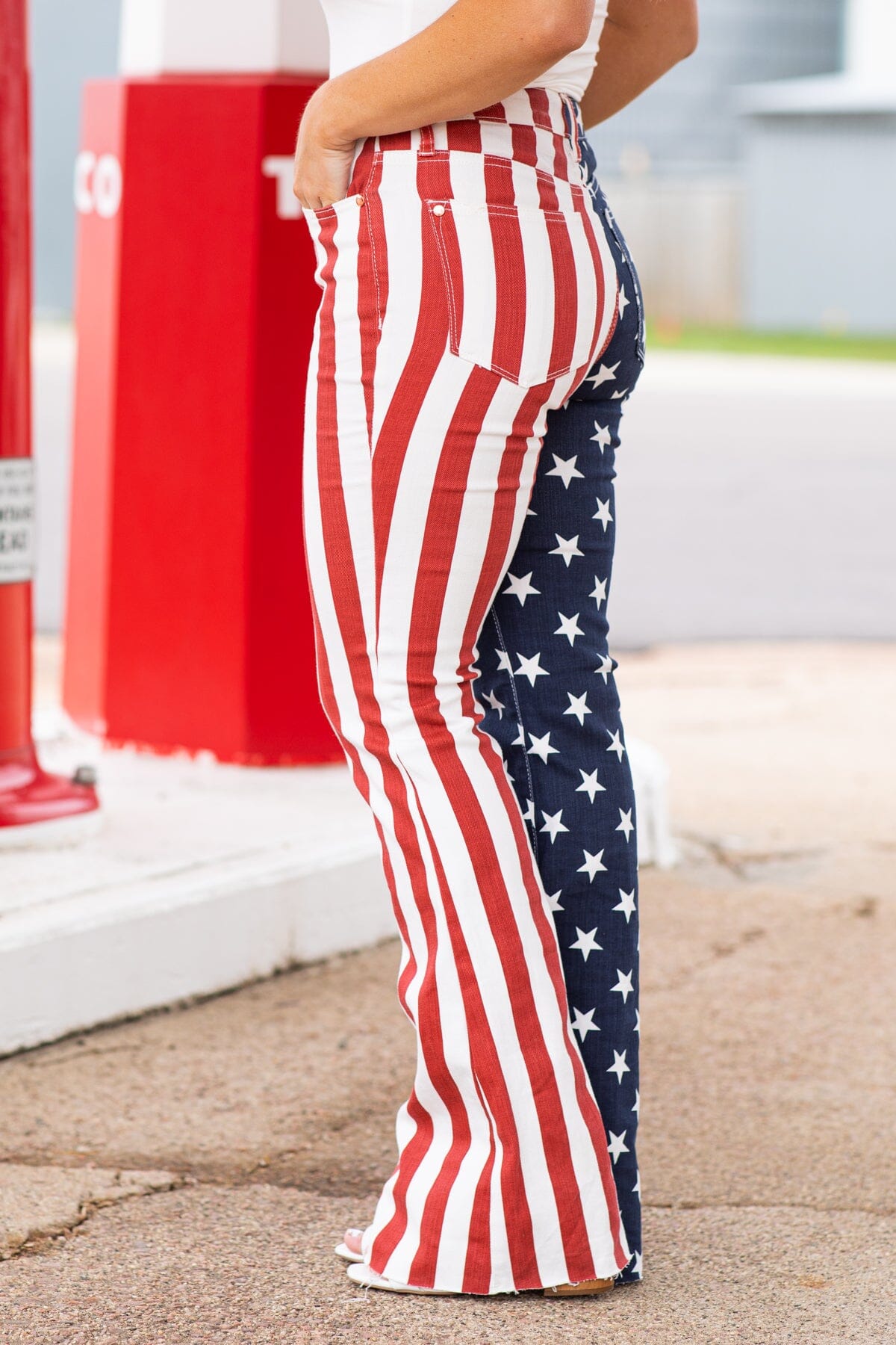 Judy Blue Stars and Stripes Flare Jeans - Filly Flair