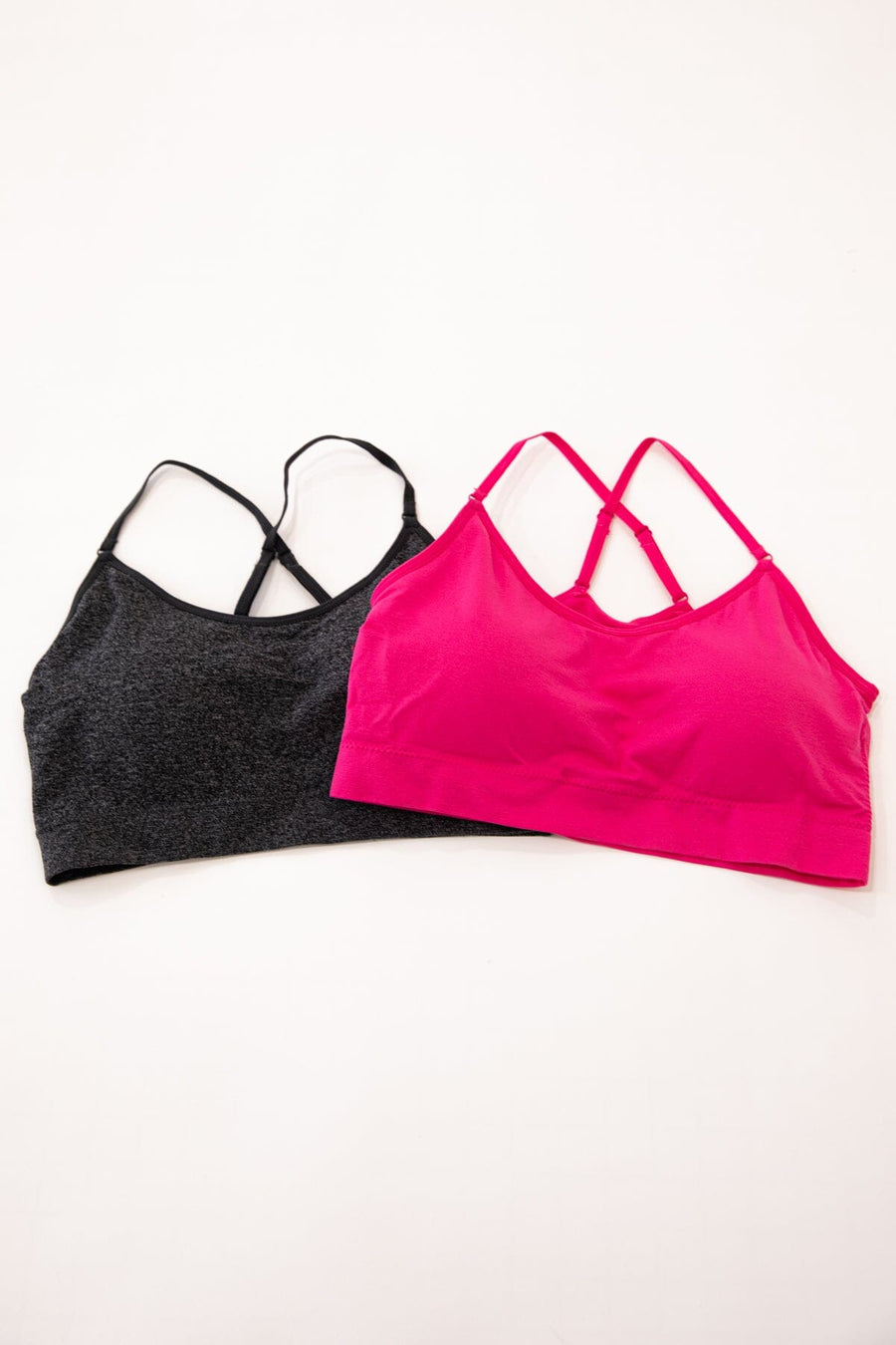Fuchsia and Charcoal Padded Bralette Bundle - Filly Flair