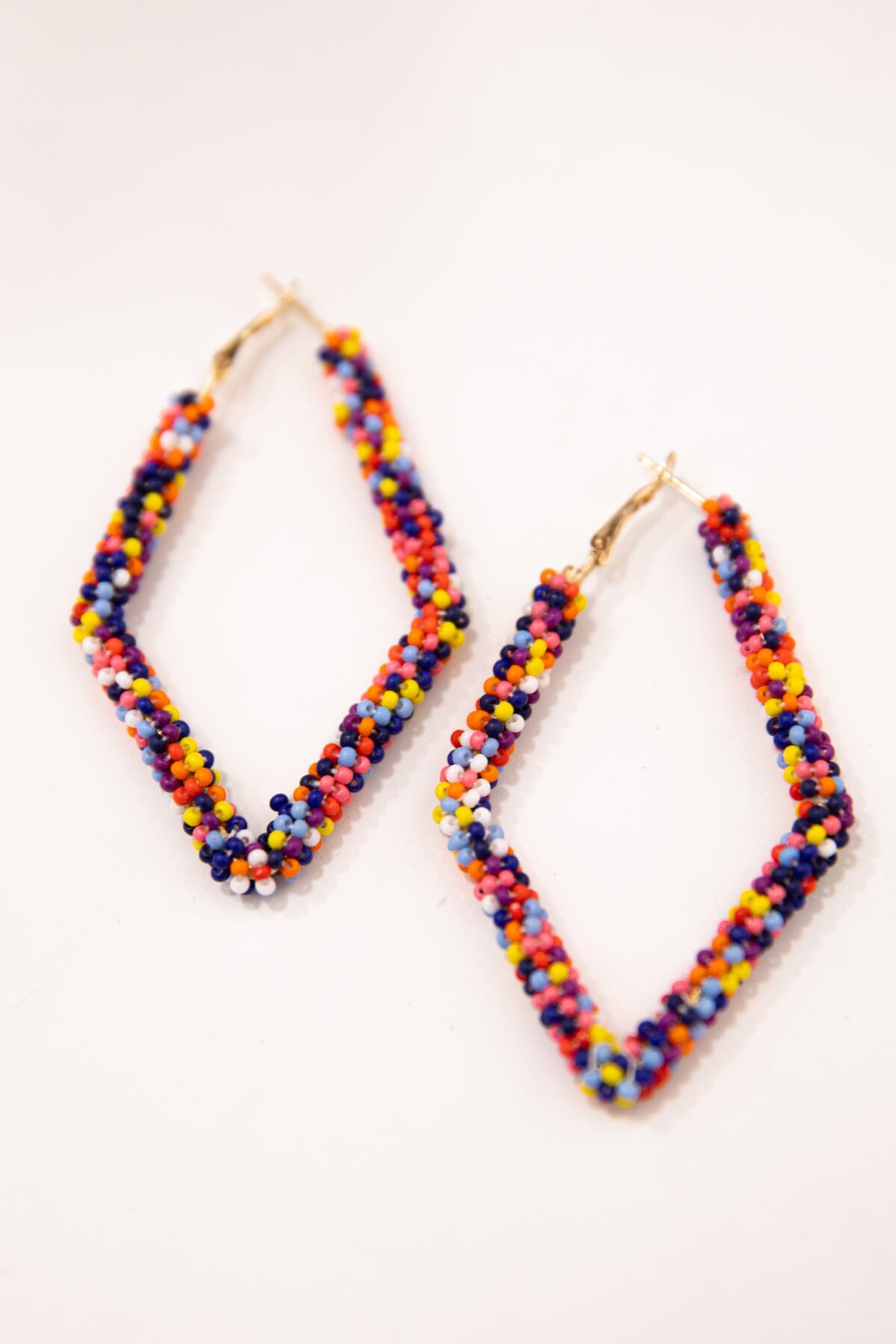 Cobalt Multicolor Seed Beaded Earrings - Filly Flair