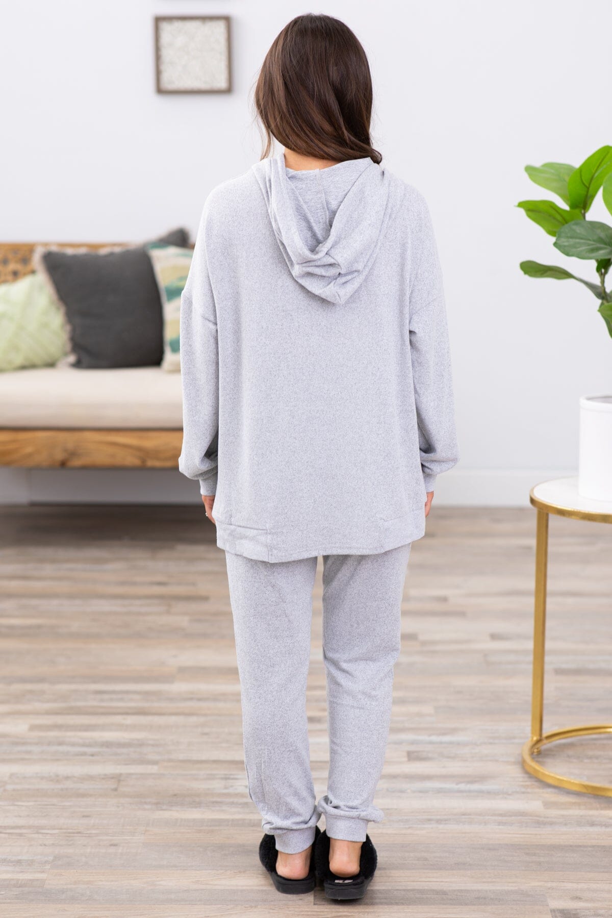 Heather Grey Top and Jogger Lounge Set - Filly Flair