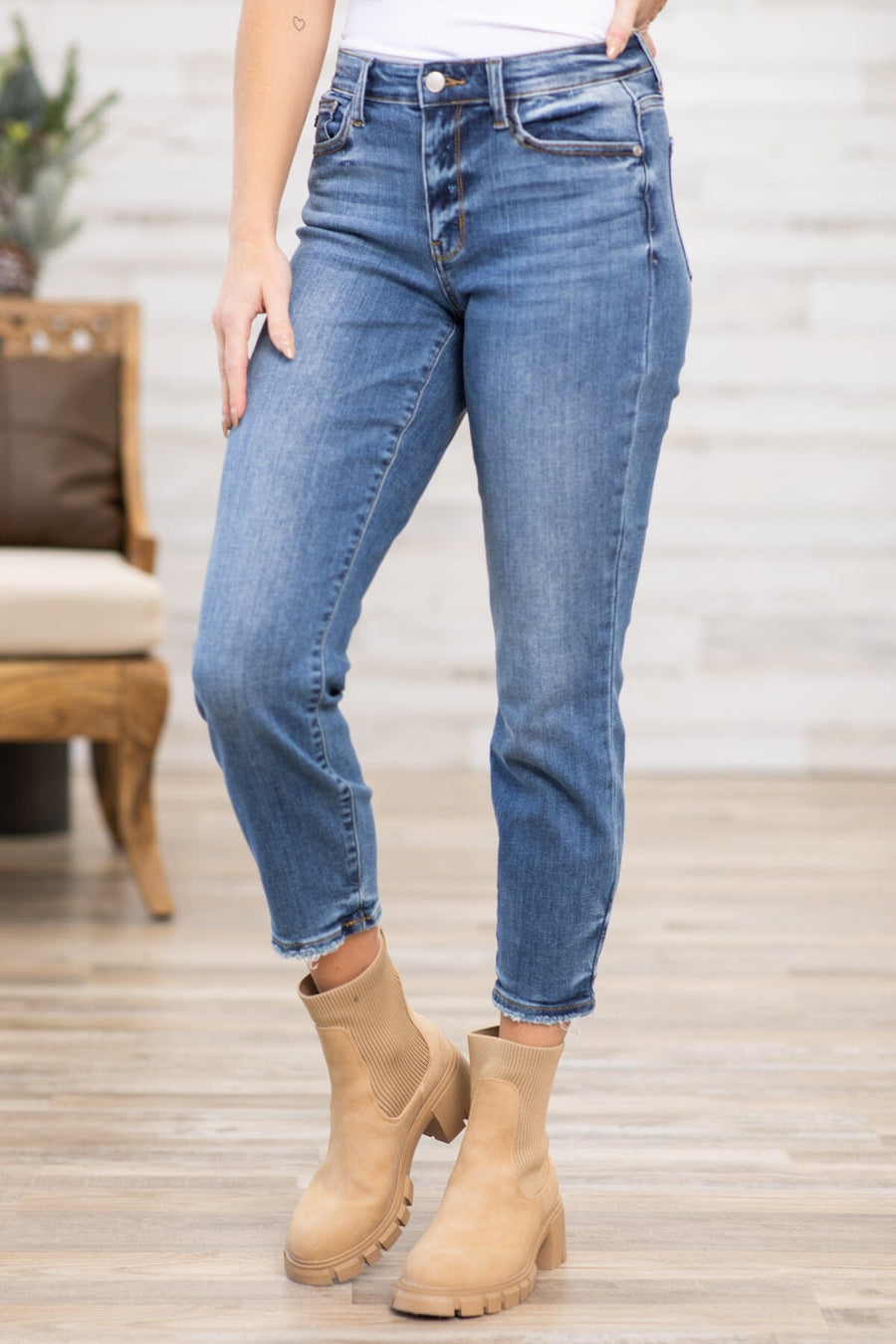 Judy Blue Non Distressed Boyfriend Jeans - Filly Flair