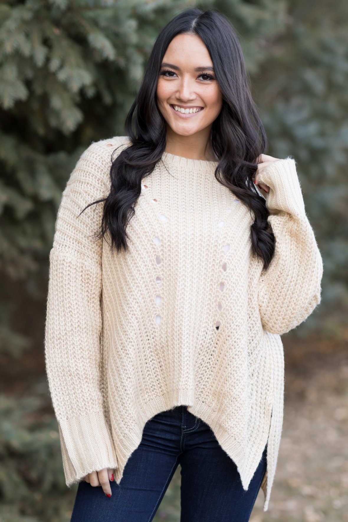 Hot And Cold Knit Sweater In Cream - Filly Flair