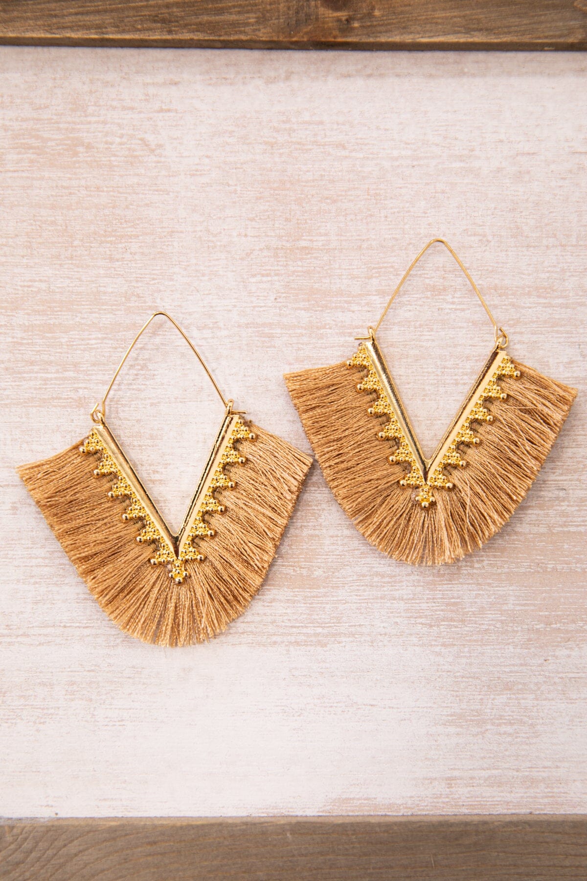 Mocha and Gold Tassel Earrings - Filly Flair
