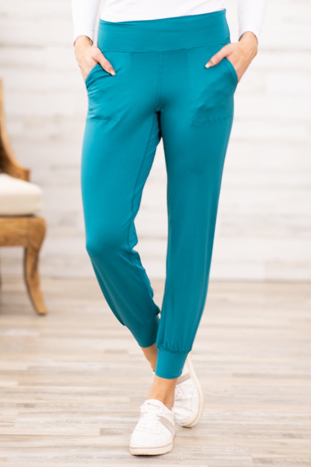 Teal Wide Waistband Jogger Pants - Filly Flair