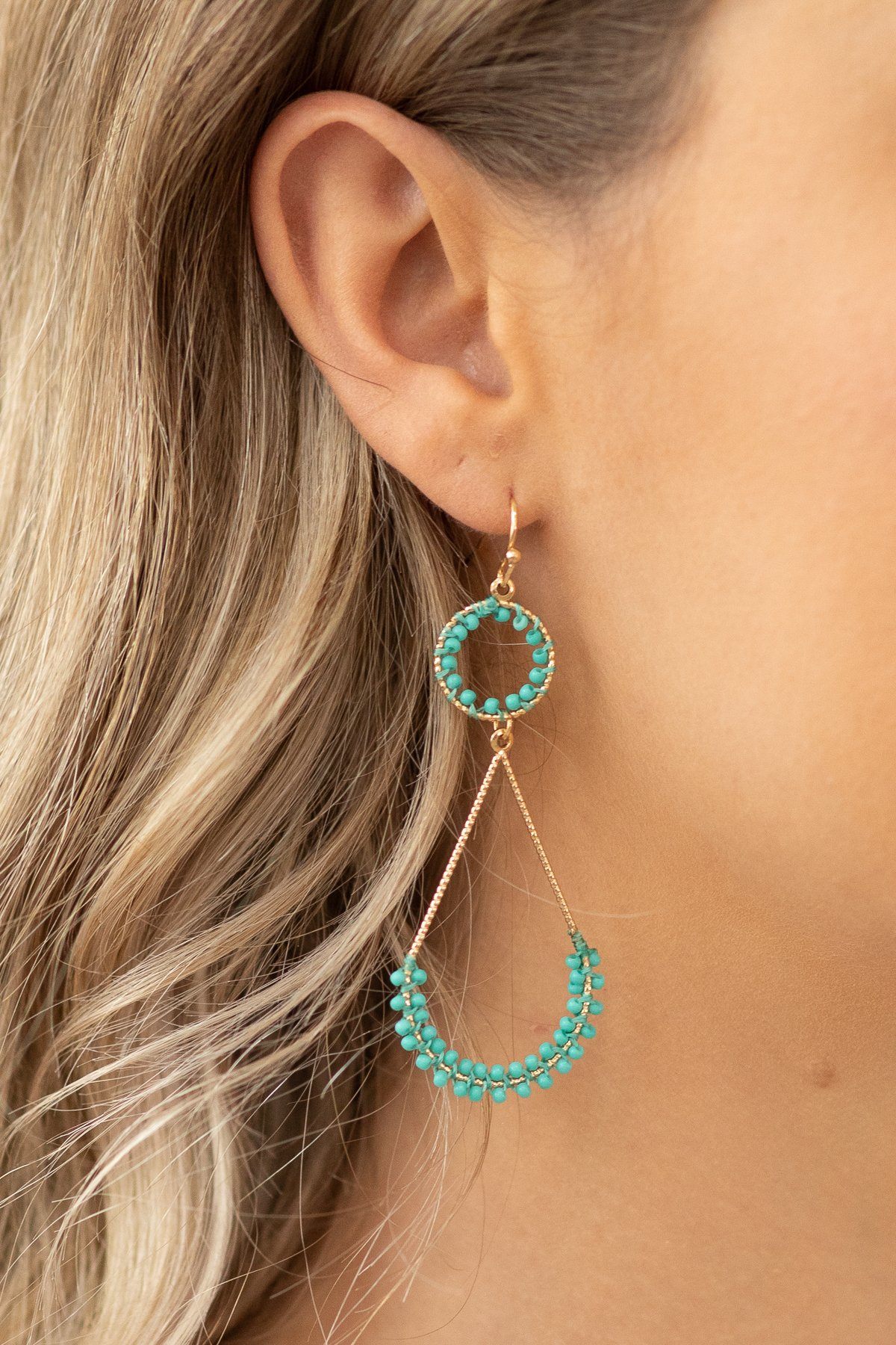 Turquoise Teardrop Dangle Earrings - Filly Flair