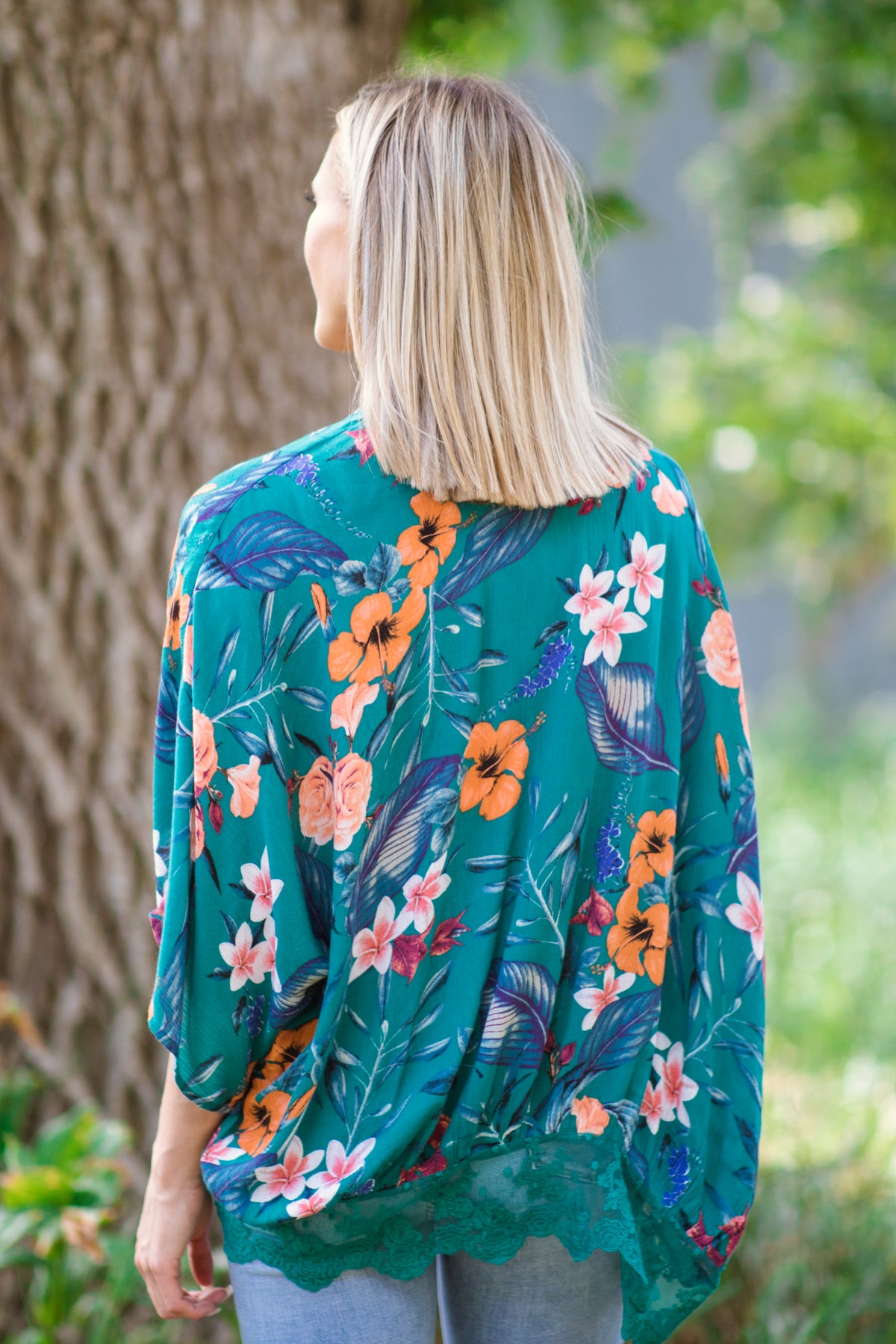 Jade Multicolor Floral Print Kimono - Filly Flair