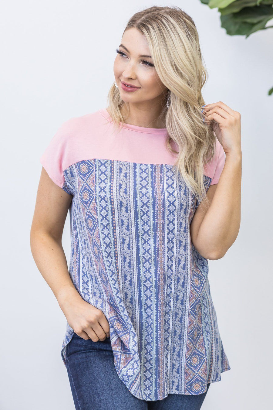 I Am Free Top in Pink and Blue - Filly Flair